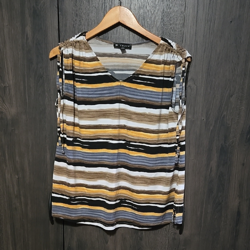 N Touch Striped Sleeveless Top